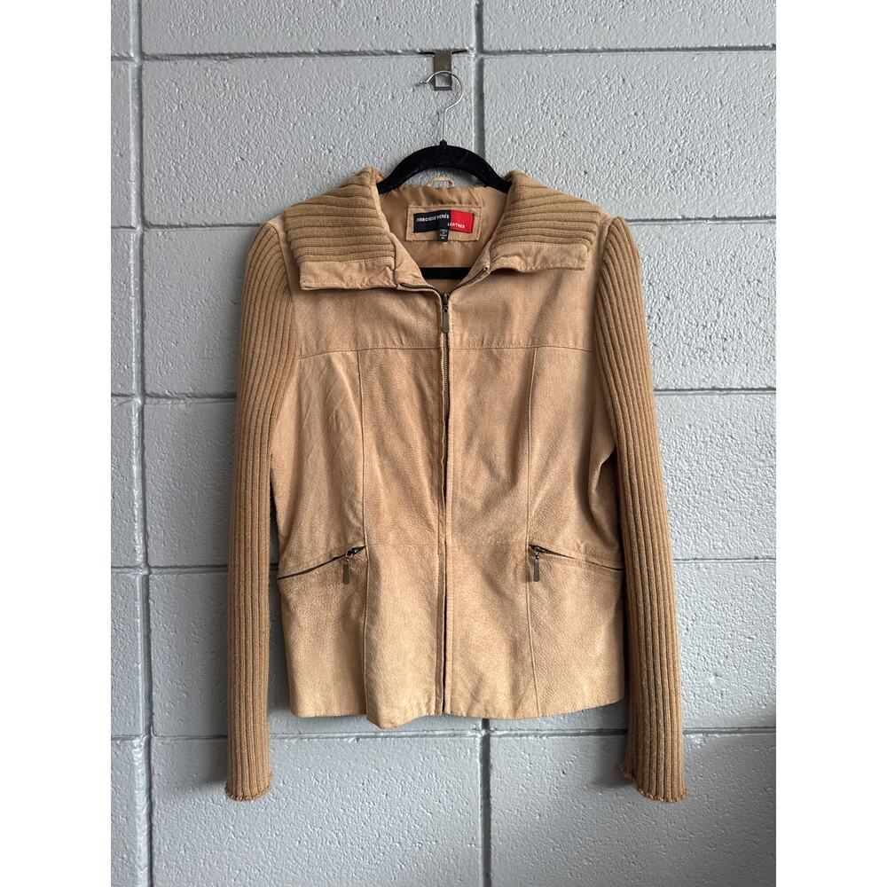 Vintage Y2K Marcelle Renee 100% Suede Sweater Jacket size M
